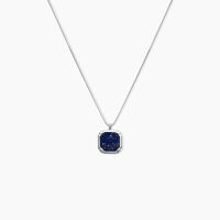 Collier Mani Argent Blanc Lapis Lazuli