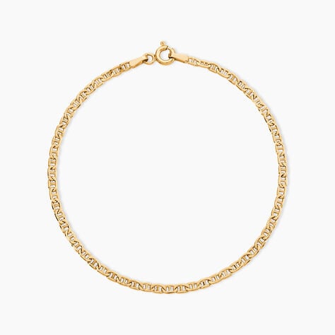 Bracelet Capucin Or Jaune Maille Marine Plate - Bracelets cha&icirc;ne Femme | Histoire d&rsquo;Or