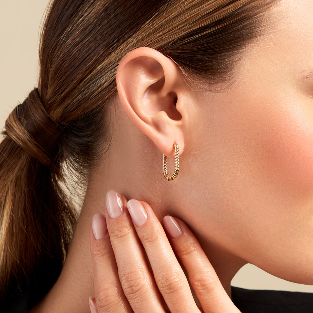Créoles Spencer Acier Jaune - Boucles d'oreilles créoles Femme | Histoire d’Or