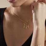 Collier Plaqu&eacute; Or Jaune Attrape R&ecirc;ves Turquoise - Colliers Femme | Histoire d&rsquo;Or