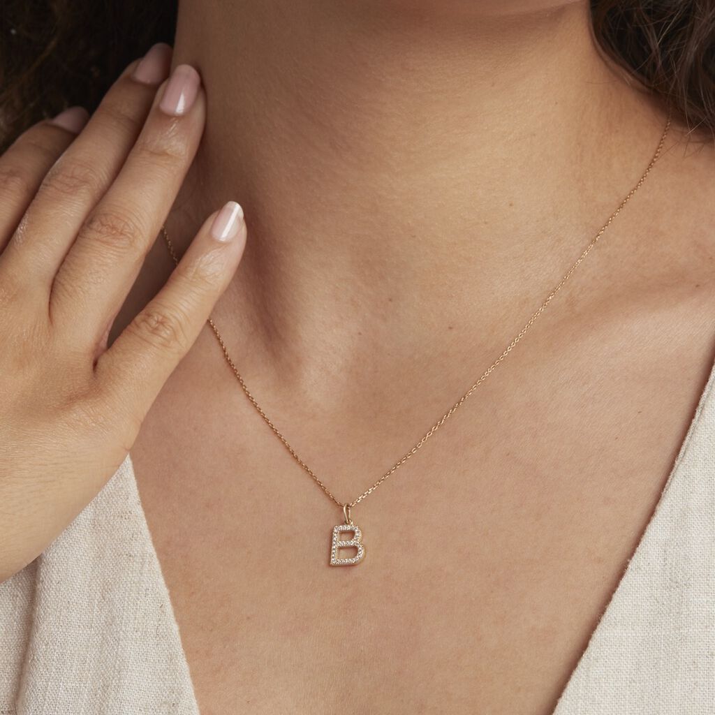 Pendentif Lettre B Or Jaune Oxyde - Pendentifs Famille | Histoire d’Or