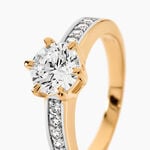 Bague Solitaire Stevie Plaqu&eacute; Or Jaune Oxyde De Zirconium - Bagues solitaires Femme | Histoire d&rsquo;Or