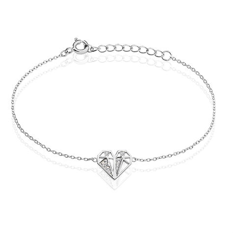 Bracelet Origami Argent Blanc Oxyde De Zirconium - Bracelets Coeur Femme | Histoire d’Or