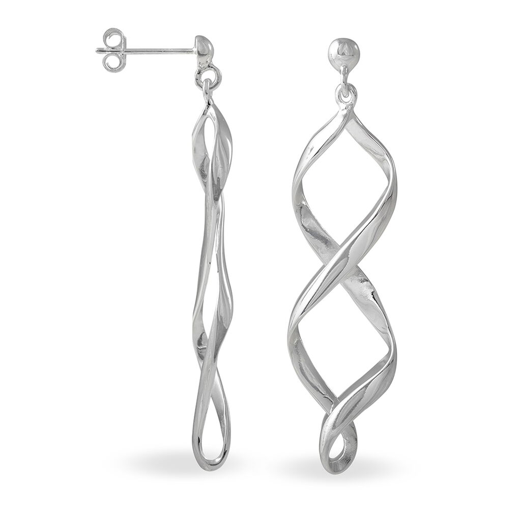 Boucles D'oreilles Pendantes Jolanda Argent Blanc - Boucles d'oreilles fantaisie Femme | Histoire d’Or