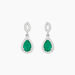Boucles D'oreilles Puces Sissi Or Blanc Diamant Et Emeraude - Boucles d'oreilles pendantes Femme | Histoire d’Or
