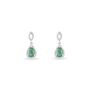 Boucles D'oreilles Puces Sissi Or Blanc Diamant Et Emeraude