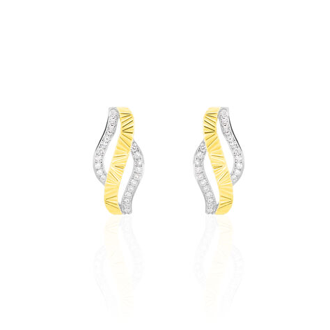 Boucles D'oreilles Puces Bathilde Or Jaune Diamant - Clous d'oreilles Femme | Histoire d’Or