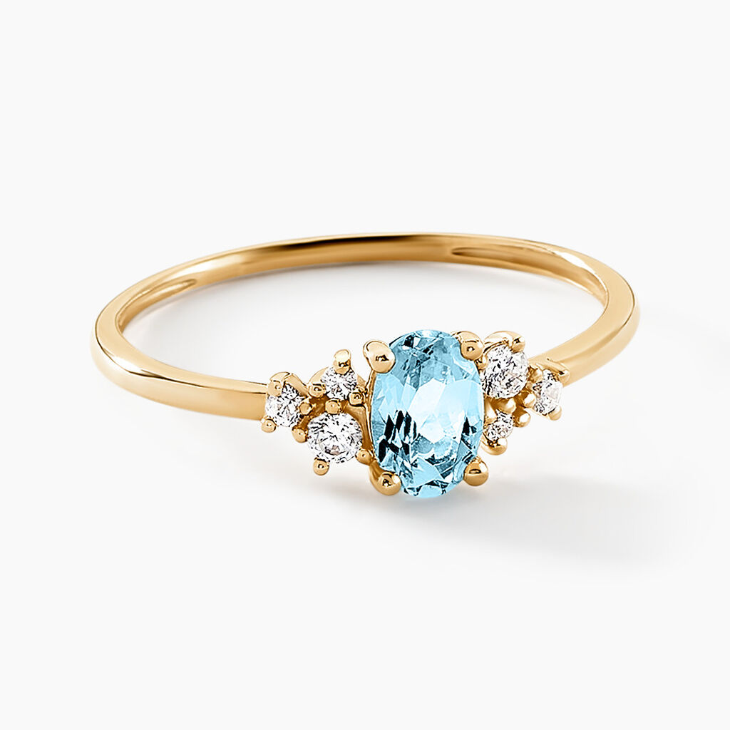 Bague Pansy Or Jaune Topaze Oxyde De Zirconium - Bagues solitaires Femme | Histoire d&rsquo;Or