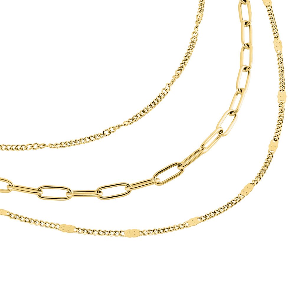 Collier Abiel Acier Doré - Colliers doubles et triples chaînes Femme | Histoire d’Or