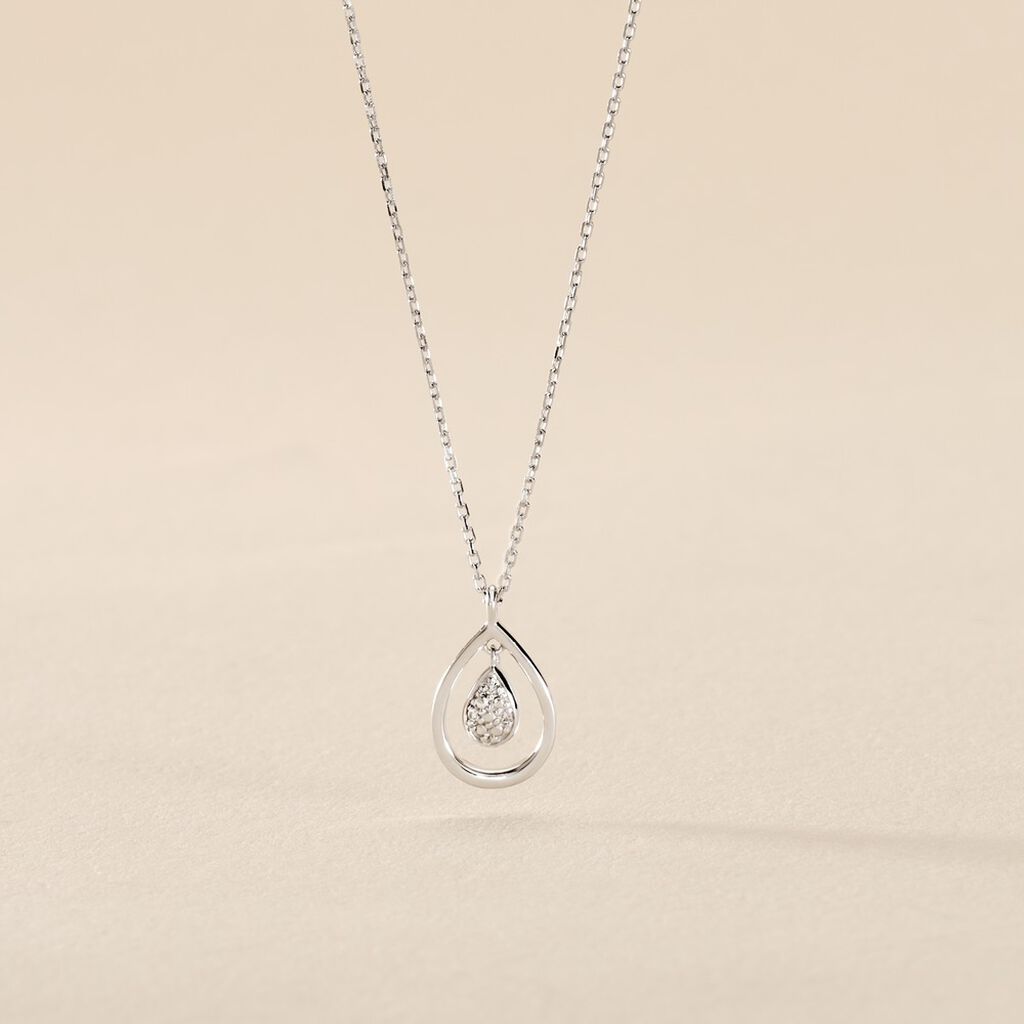 Collier Momaza Or Blanc Diamant - Colliers Femme | Histoire d&rsquo;Or