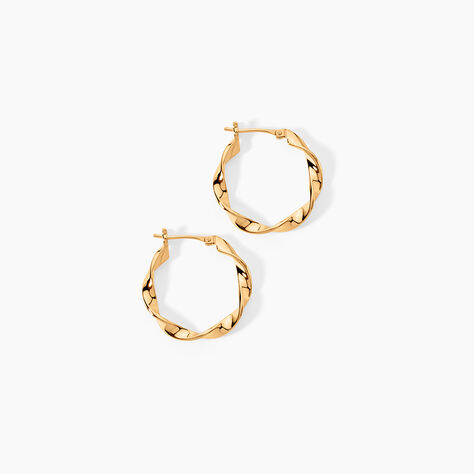Cr&eacute;oles Lenna Torsad&eacute;e Plaqu&eacute; Or Jaune - Boucles d'oreilles cr&eacute;oles Femme | Histoire d&rsquo;Or
