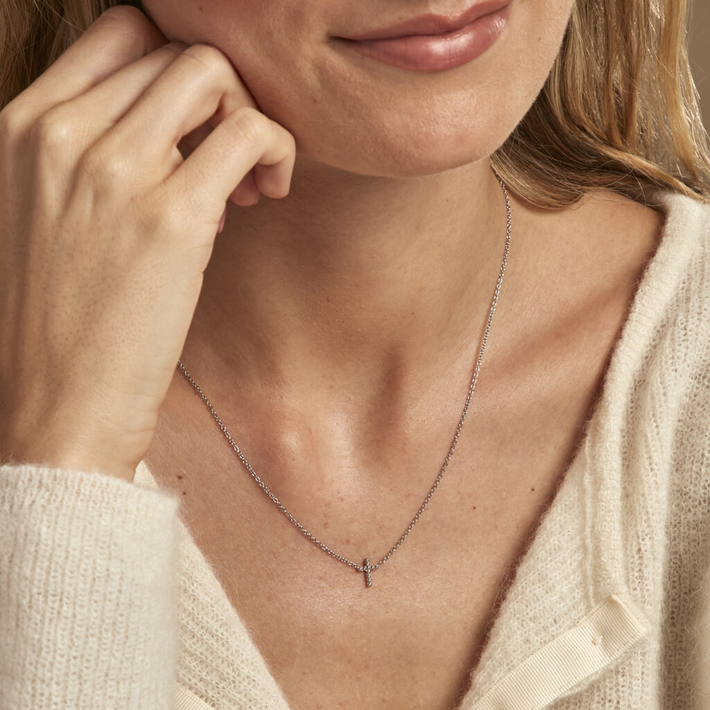 Collier Peyton Argent Blanc - Colliers fantaisie Femme | Histoire d’Or