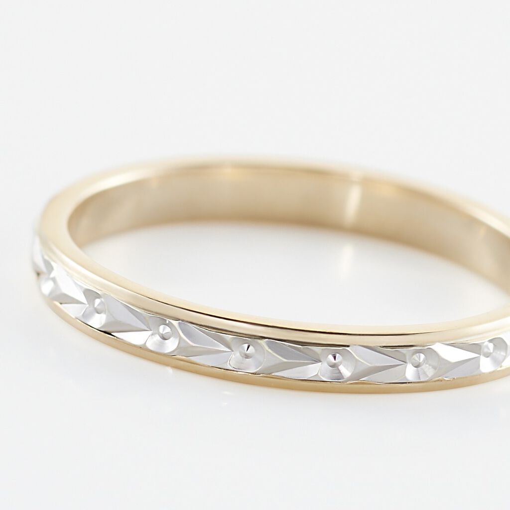 Alliance Mano Ruban Plat Or Bicolore - Alliances Unisex | Histoire d&rsquo;Or