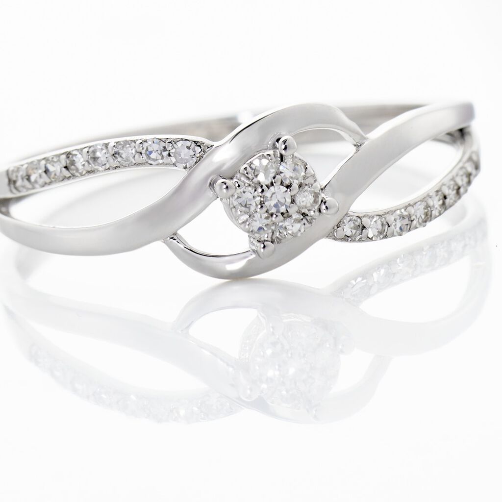 Bague Or Blanc Charlotta Diamant - Bagues avec pierre Femme | Histoire d&rsquo;Or