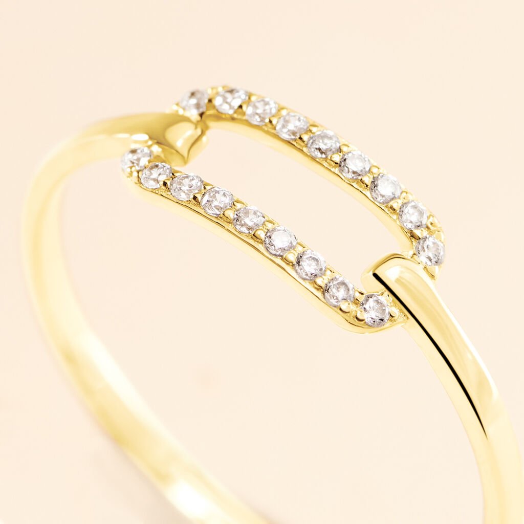 Bague Graphic Lines Or Jaune Oxyde De Zirconium - Bagues avec pierre Femme | Histoire d&rsquo;Or