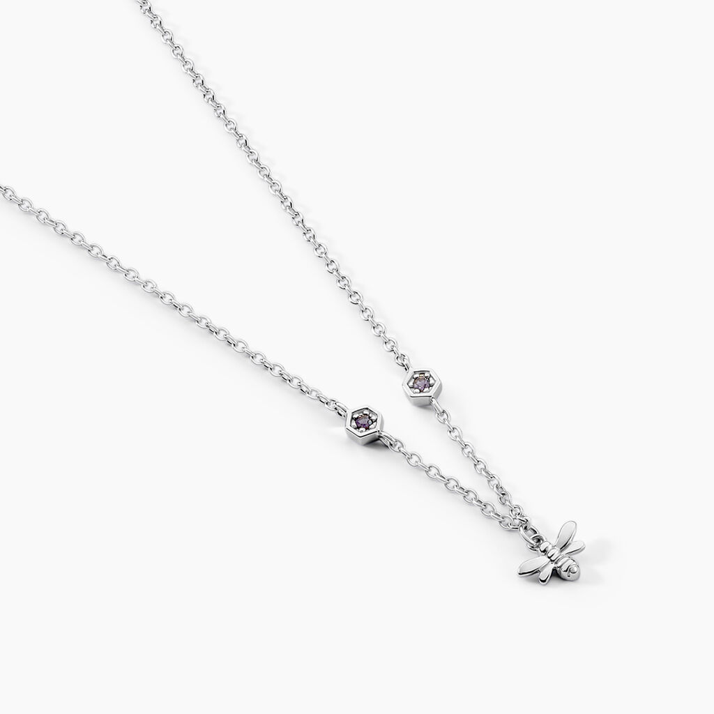 Collier Honey Argent Blanc Oxyde De Zirconium - Colliers fantaisie Femme | Histoire d’Or