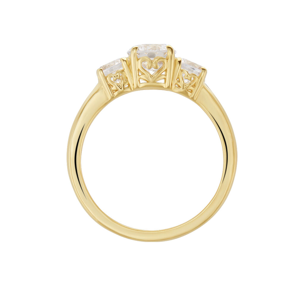 Bague Hilar Plaqu&eacute; Or Oxydes De Zirconium - Bagues solitaires Femme | Histoire d&rsquo;Or