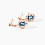 Boucles D'oreilles Pendantes Janna Or Rose Topaze Et Oxyde - Boucles d'oreilles pendantes Femme | Histoire d&rsquo;Or