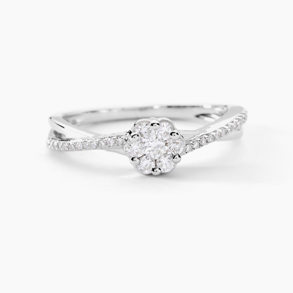 Bague Nusa Or Blanc Diamant - Bagues avec pierre Femme | Histoire d’Or