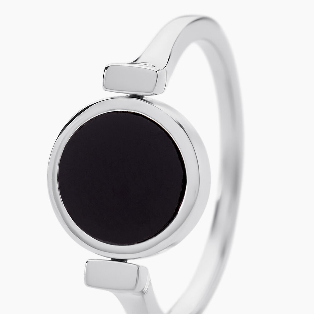 Bague Reversible Argent Blanc Malachite Onyx - Bagues solitaires Femme | Histoire d’Or