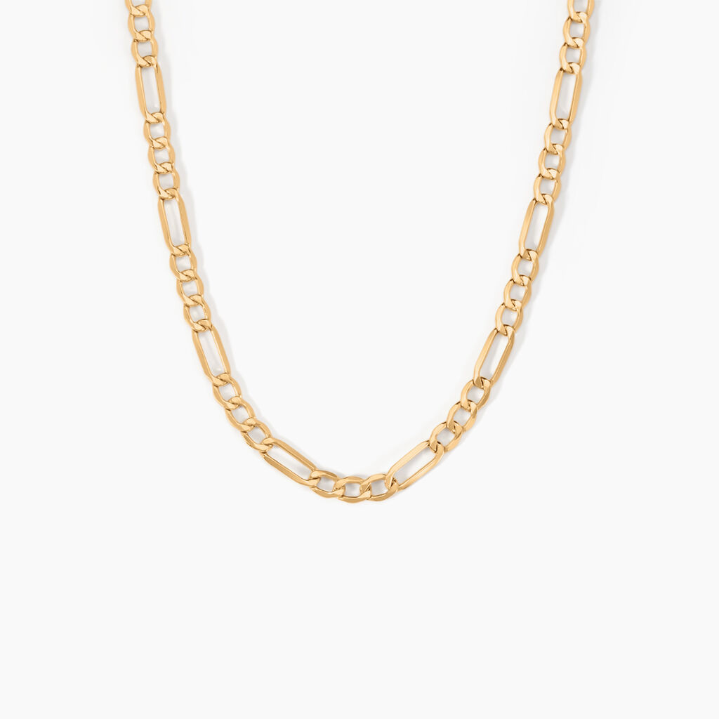 Collier Or Jaune Maille Altern&eacute;e 1/3 - Chaines Homme | Histoire d&rsquo;Or