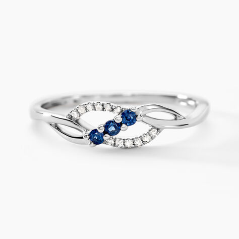 Bague Rosalyne Or Blanc Saphir Et Diamant - Bagues avec pierre Femme | Histoire d’Or