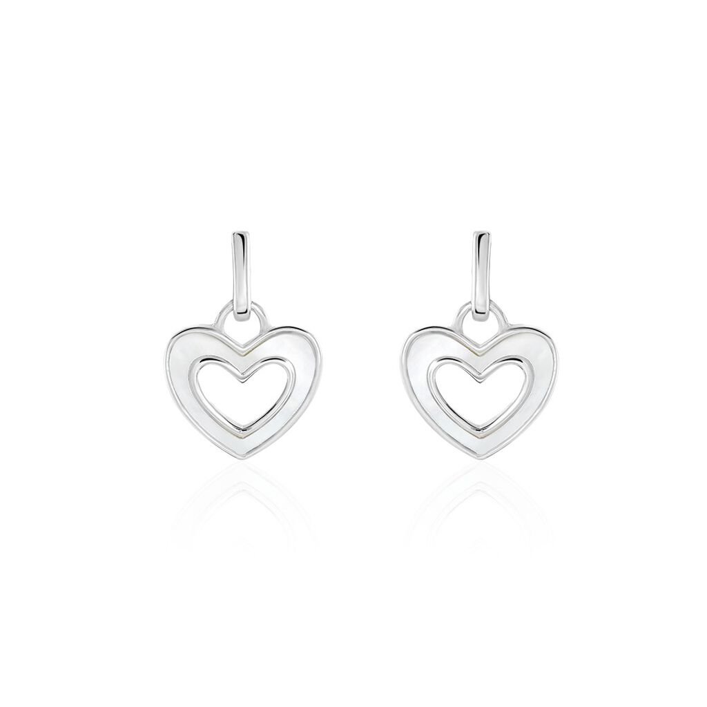 Boucles D'oreilles Pendantes Clarity Argent Blanc Nacre - Boucles d'oreilles fantaisie Femme | Histoire d’Or