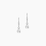 Boucles D'oreilles Pendantes Adib Or Blanc Oxyde De Zirconium - Boucles d'oreilles pendantes Femme | Histoire d&rsquo;Or