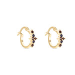 Cr&eacute;oles C&eacute;ph&eacute;e Plaqu&eacute; Or Dor&eacute; Pierres De Synth&egrave;ses - Boucles d'oreilles cr&eacute;oles Femme | Histoire d&rsquo;Or
