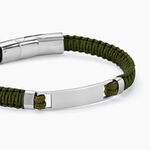 Bracelet Identit&eacute; Jourdan Dikeledi Acier Argent&eacute; - Bracelets cordon Homme | Histoire d&rsquo;Or