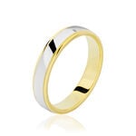 Alliance Miroir Ruban Plat Or Bicolore - Alliances Famille | Histoire d&rsquo;Or