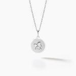 Pendentif Hanita Ange Rond Satine Or Blanc - Cadeaux de naissance Enfant | Histoire d&rsquo;Or