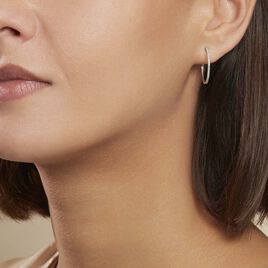 Créoles Aryanna Rondes Or Blanc Diamant - Boucles d'oreilles créoles Femme | Histoire d’Or