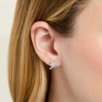 Boucles D'oreilles Puces Argent Blanc Florencio Oxydes De Zirconium - Boucles d'oreilles empierr&eacute;es Femme | Histoire d&rsquo;Or