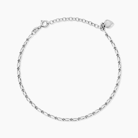 Cha&icirc;ne De Cheville Laurelyn Maille Alternee 1/1 Argent Blanc - Cha&icirc;nes de cheville Femme | Histoire d&rsquo;Or