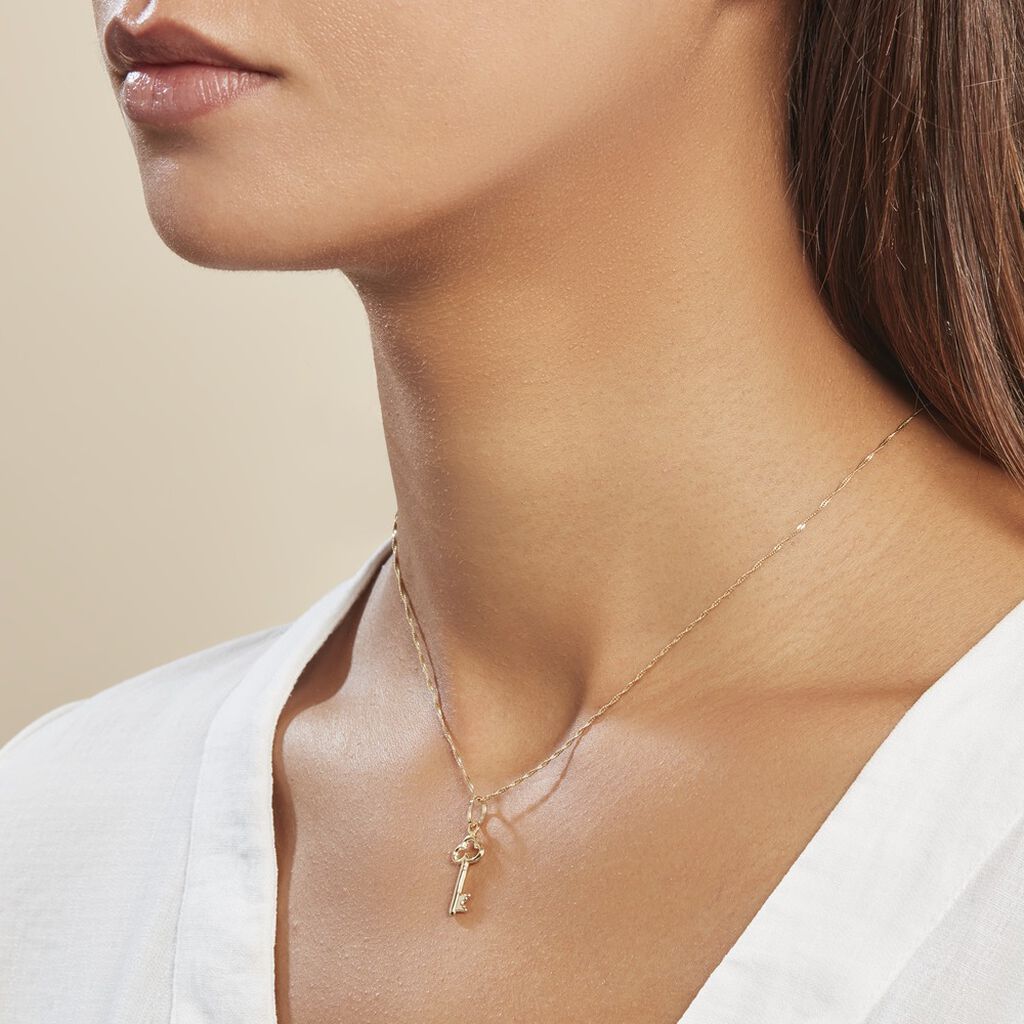 Pendentif Fatilia Clef Coeur Or Jaune - Pendentifs Famille | Histoire d’Or