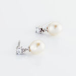 Boucles D'oreilles Pendantes Dolores Argent  Perle De Culture Et Oxyde - Boucles d'oreilles fantaisie Femme | Histoire d&rsquo;Or