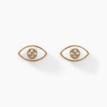 Boucles D'oreilles Puces Matiasma Or Jaune Nacre Diamant - Clous d'oreilles Femme | Histoire d&rsquo;Or