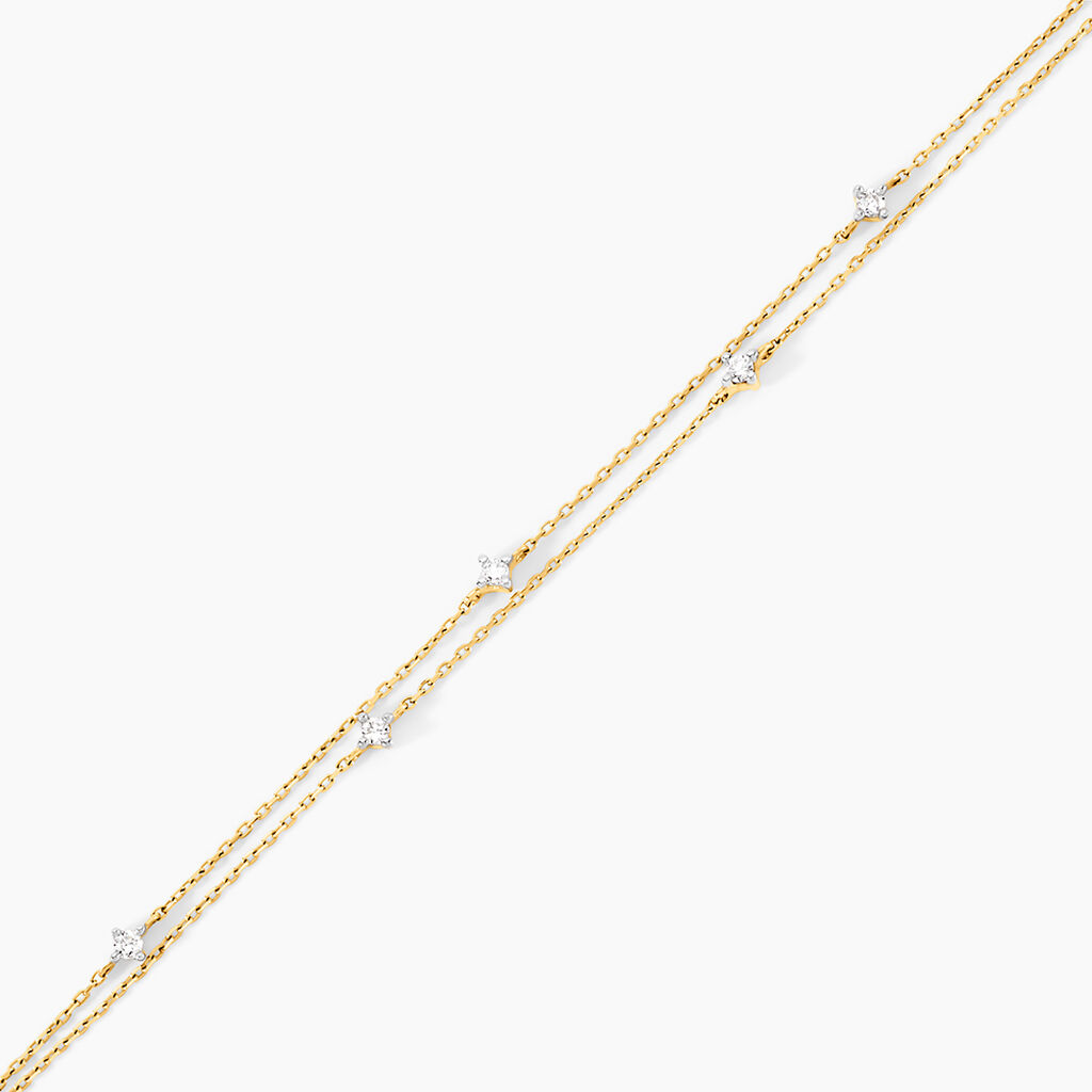 Bracelet Giordano Or Jaune Diamant Synth&eacute;tique - Bracelets Femme | Histoire d&rsquo;Or