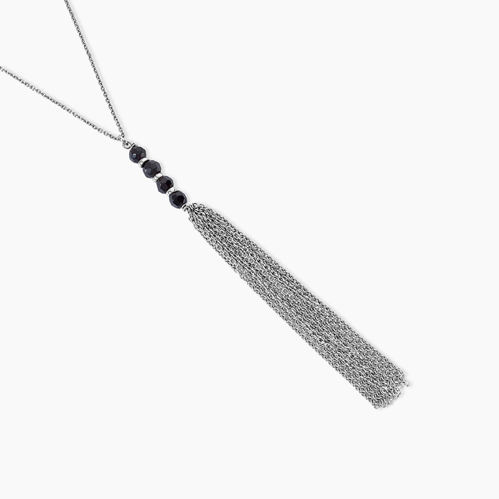 Collier Argent Blanc Pierre De Synthese - Colliers fantaisie Femme | Histoire d&rsquo;Or