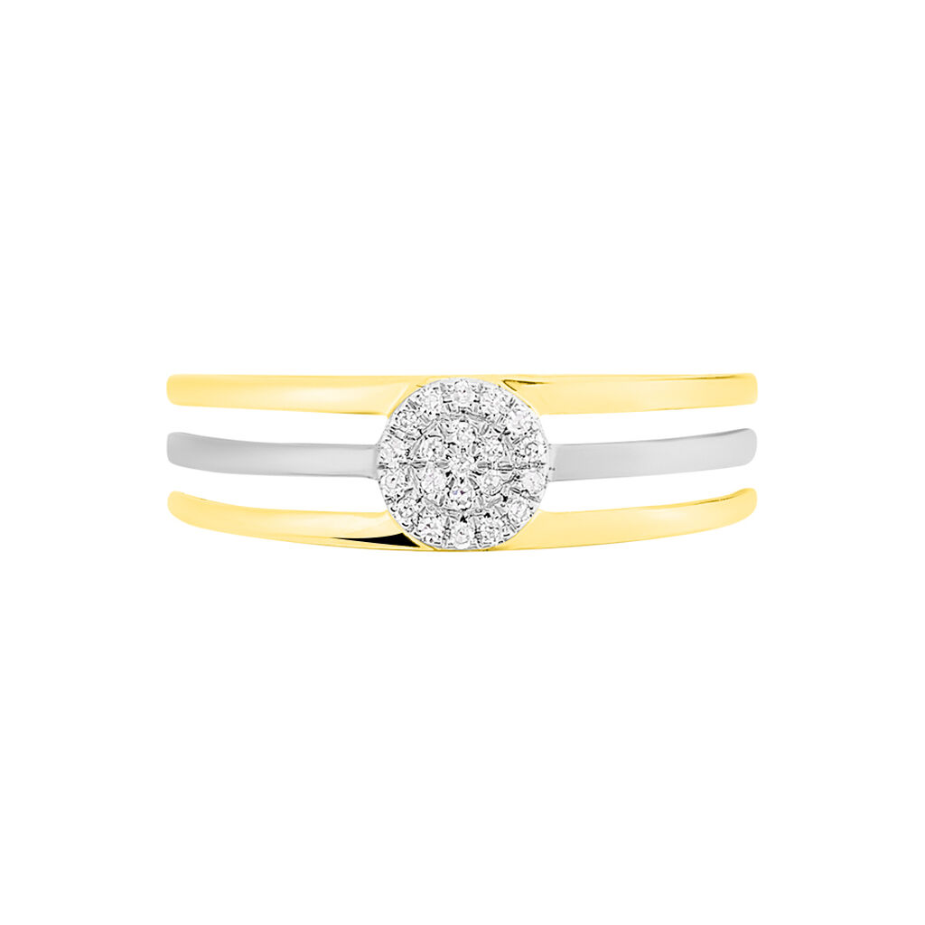 Bague Elsa Or Bicolore Diamant - Bagues avec pierre Femme | Histoire d’Or