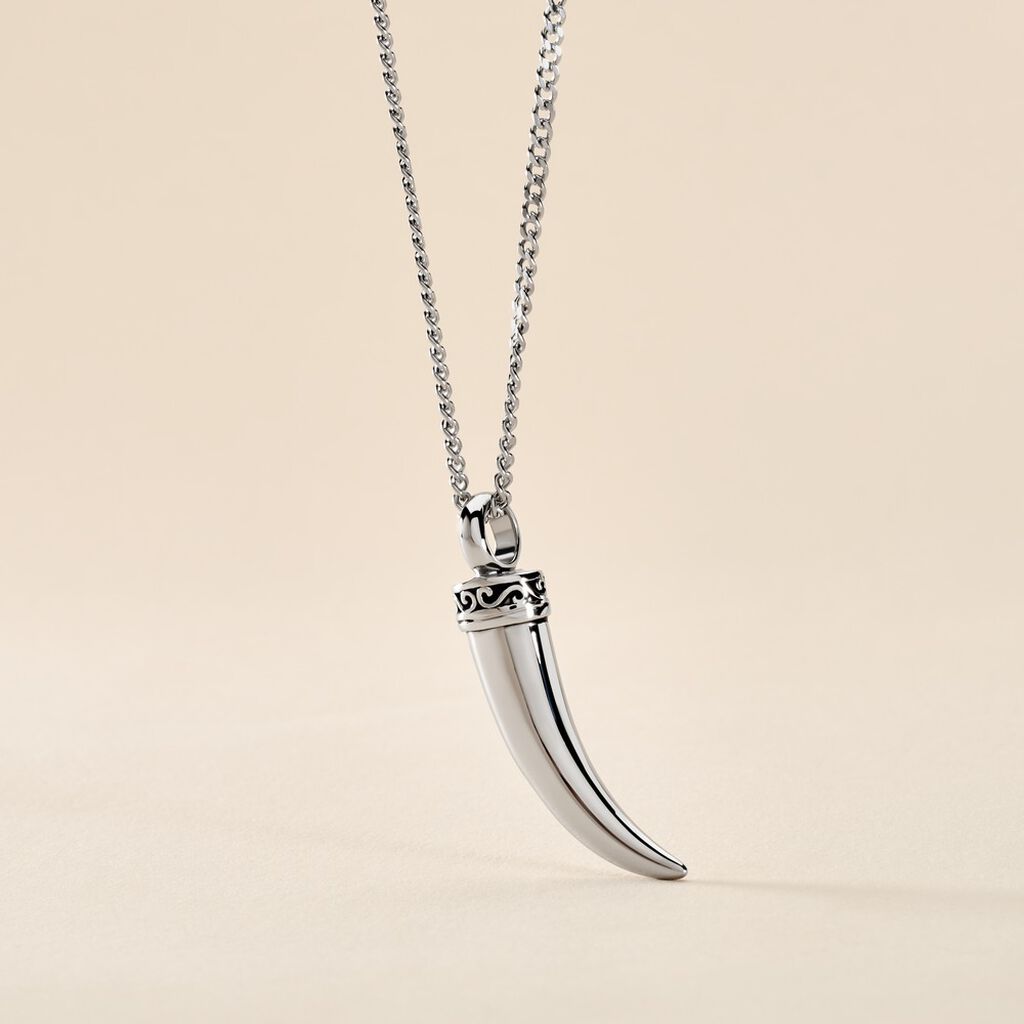 Pendentif Acier Blanc Wassim - Colliers fantaisie Homme | Histoire d’Or
