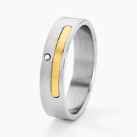 Bague Jourdan Ahou Acier Blanc Diamant