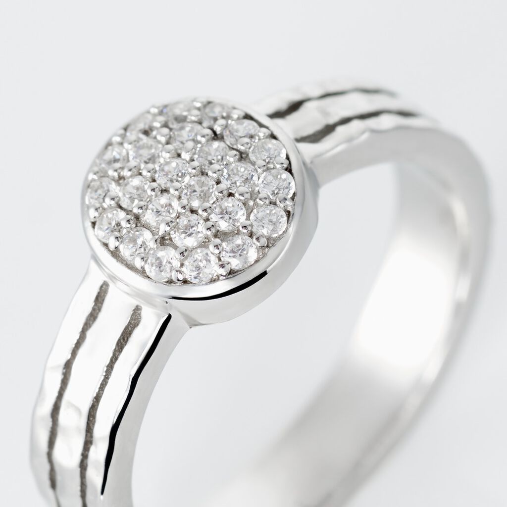 Bague Argent Blanc Cayley Oxydes De Zirconium - Bagues avec pierre Femme | Histoire d&rsquo;Or
