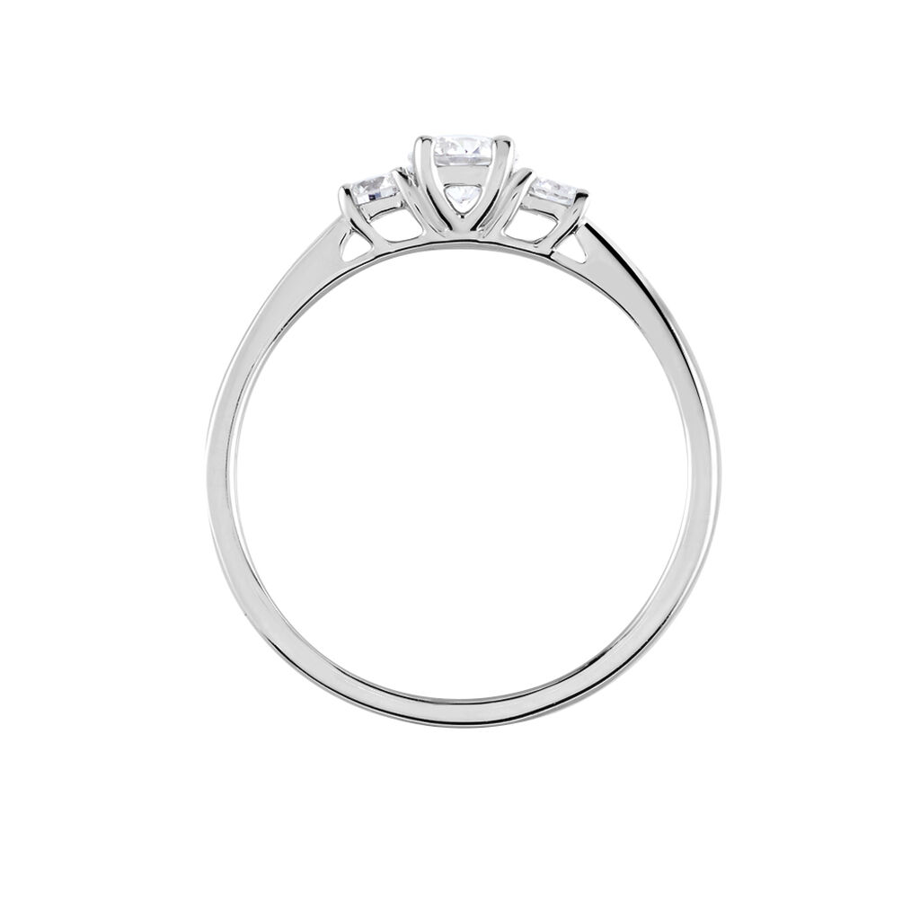 Bague Or Blanc Neely Diamants Synth&eacute;tiques - Bagues solitaires Femme | Histoire d&rsquo;Or