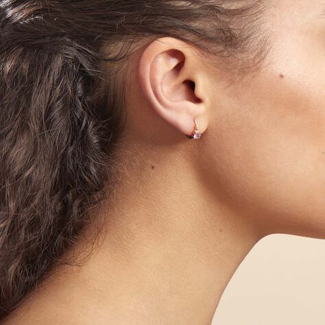 Créoles Plaqué Or Laurick Oxydes De Zirconium - Boucles d'oreilles créoles Femme | Histoire d’Or