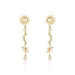 Boucles D'oreilles Pendantes Cassiopee Plaqu&eacute; Or Jaune Oxyde - Boucles d'oreilles pendantes Femme | Histoire d&rsquo;Or