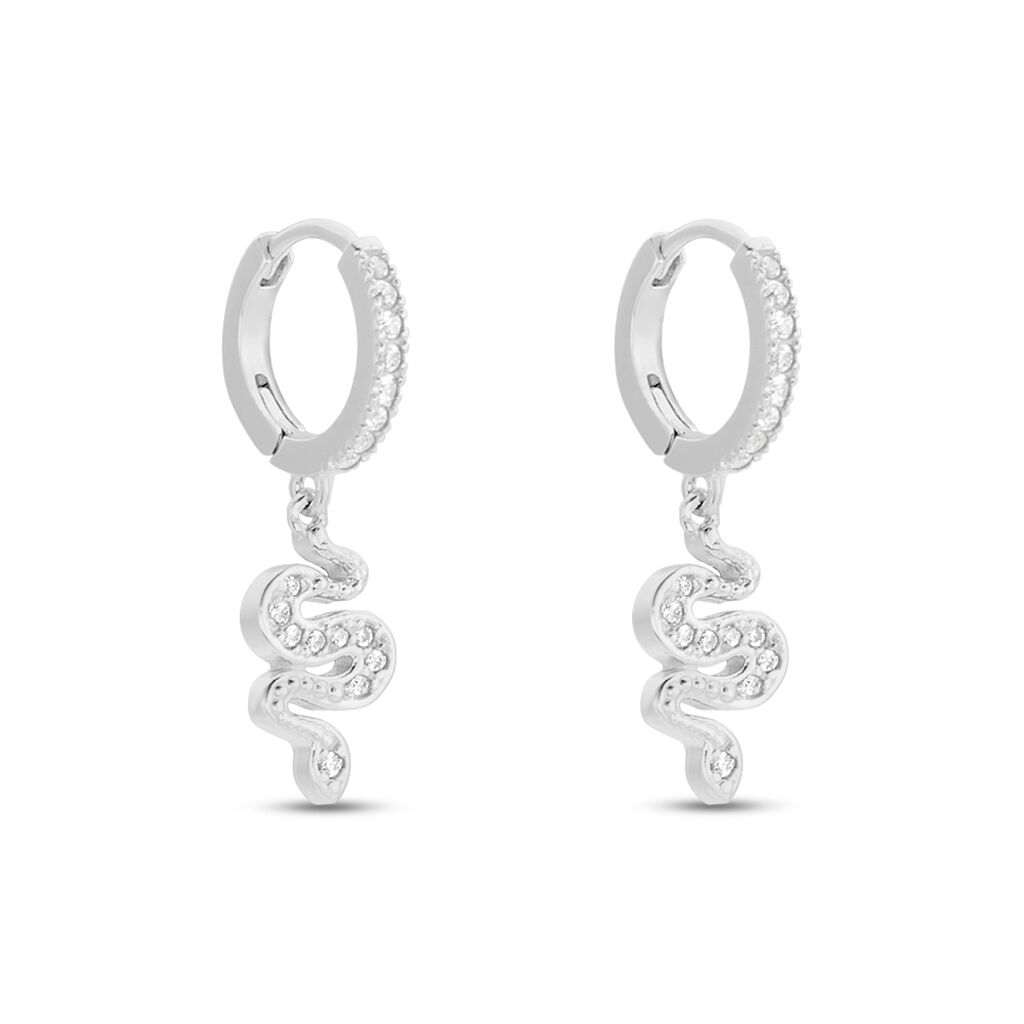 Créoles Ysee Argent Blanc Oxyde De Zirconium - Boucles d'oreilles créoles Femme | Histoire d’Or