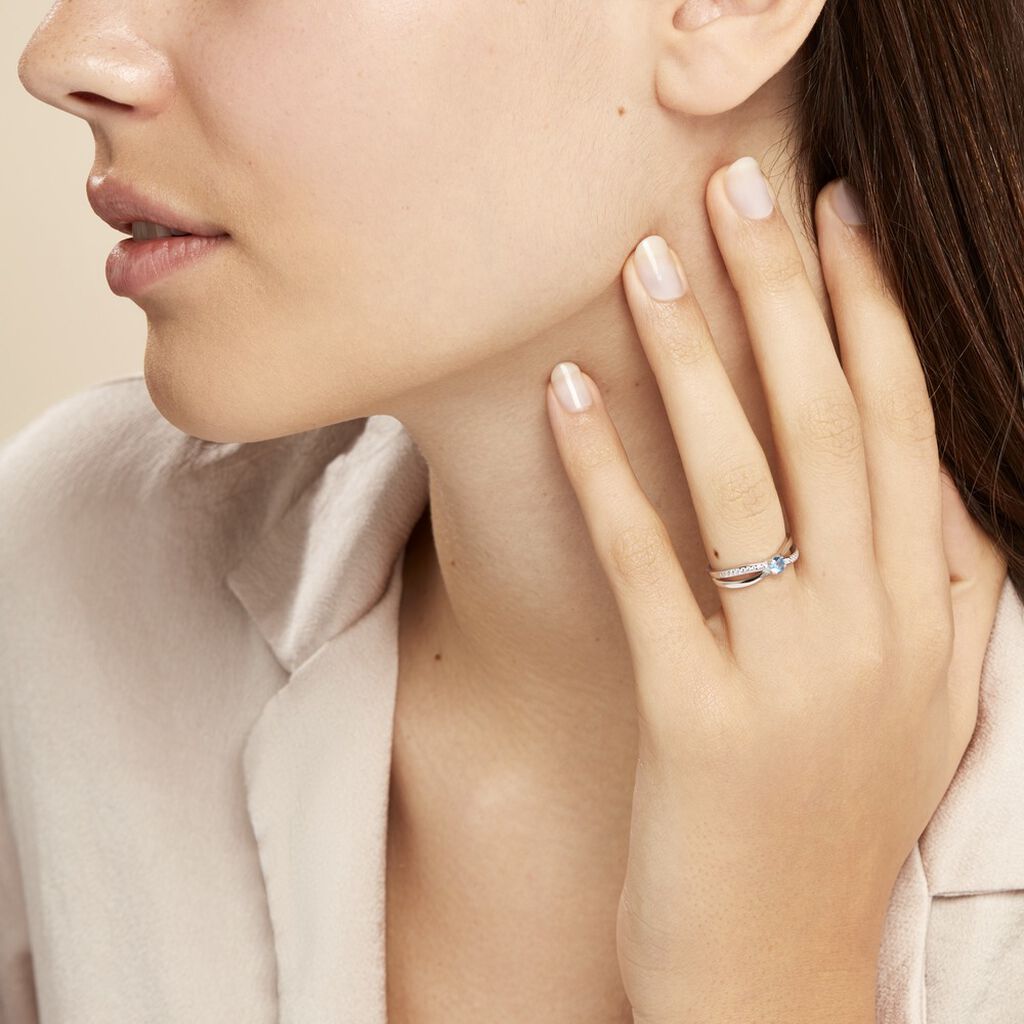 Bague Bertheline Argent Blanc Oxyde De Zirconium - Bagues solitaires Femme | Histoire d’Or