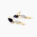 Boucles D'Oreilles Pendantes Or Jaune 375/1000 Goutte Saphir Bleu Serti 3 Griffes Accompagne Diamant - Boucles d'oreilles pendantes Femme | Histoire d&rsquo;Or